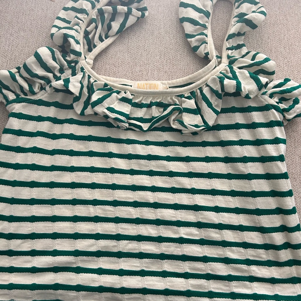 Nation LTD Green Striped Tank Top